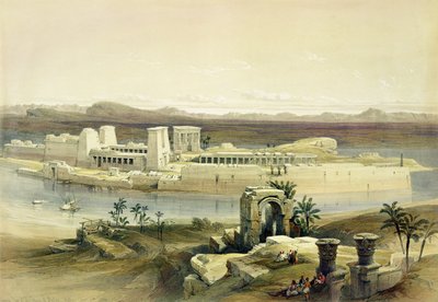 General View of the Island of Philae, Nubia, from Egypt and Nubia, Vol.1 by David Roberts